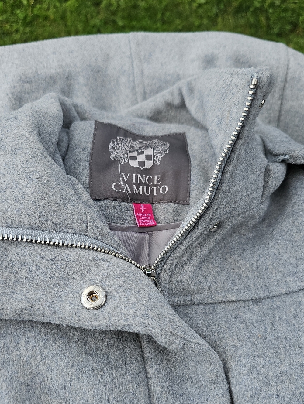 Vince Camuto Women's Heather Gray Wool-Blend Pea Coat